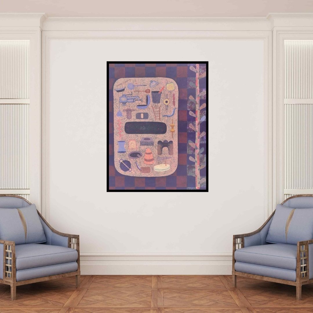 In-situ view of Amol Khade's 'Culture (A World Within)' painting in a room