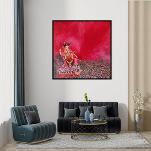 Preview of 'Culture Of India (Farewell)' Painting by Amol Satre shown on a wall in a furnished room.