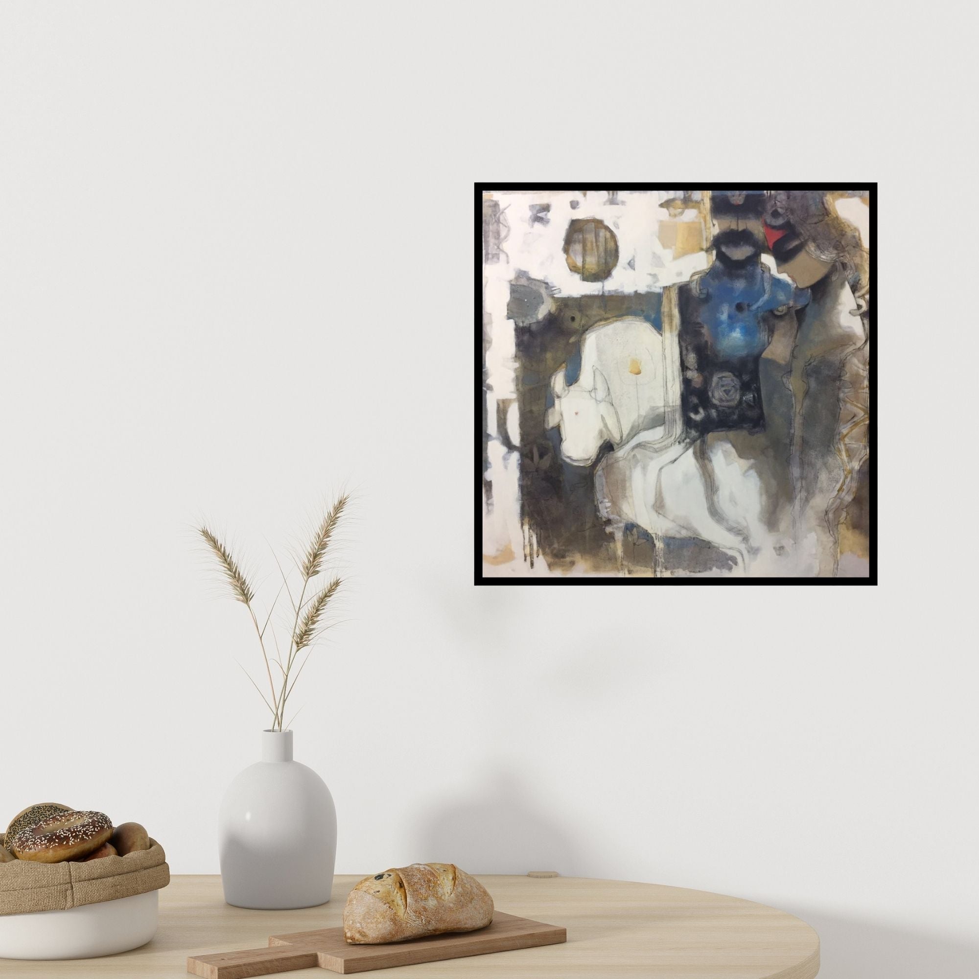 In-situ view of Sachin Jaltare's 'Culture' painting in a room