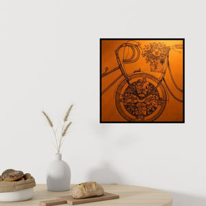 In-situ view of Raj Nandini R's 'Cycle Of Life 2 (The Cosmic Bicycle)' painting in a room