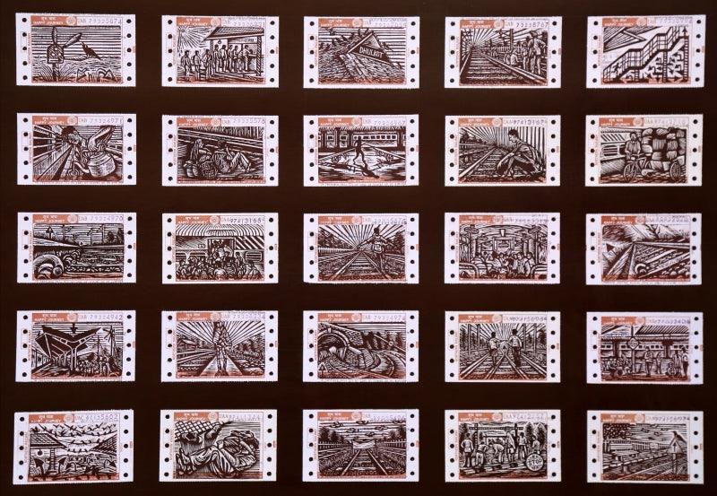 Lifestyle printmaking titled 'Daily Life 1', 22x34 inches, by artist Rahul Dhiman on Paper