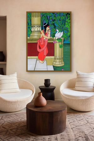 Damayanti (Serene Encounter**) by artist Chetan Katigar displayed in a Indian Art gallery