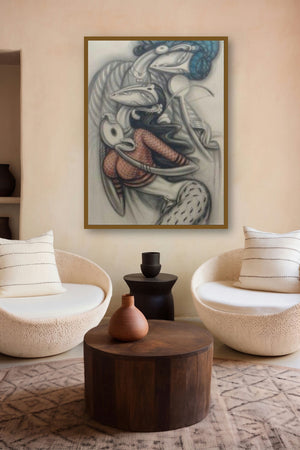 Dancing Couple Ii (Whirling Rhythms) by artist Ramesh Pachpande displayed in a Curated gallery