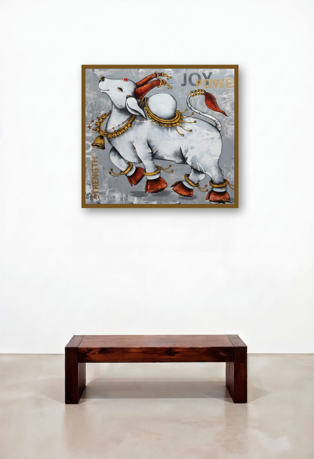 Dancing Nandi (Joy displayed in a Rustic Foyer