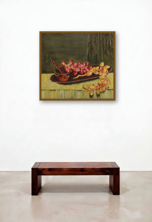 Dates On The Tray (Grapes) by artist Krupa Shah displayed in a Transitional Hotel Lobby