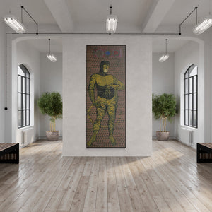 In-situ view of Abhishek Chourasia's 'David (The Tiger Within)' painting in a room