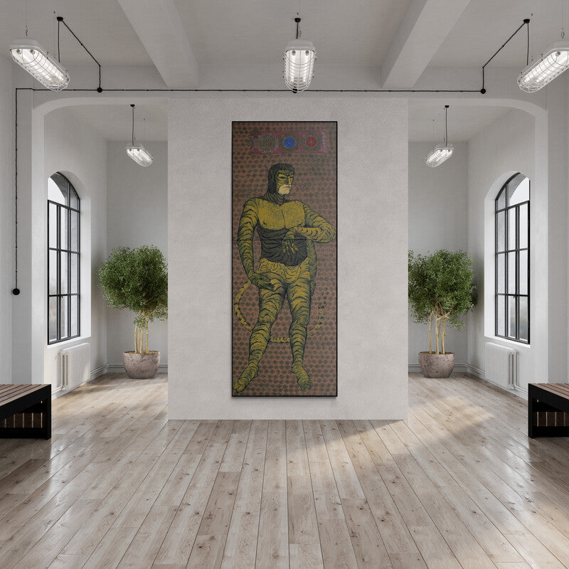 In-situ view of Abhishek Chourasia's 'David (The Tiger Within)' painting in a room