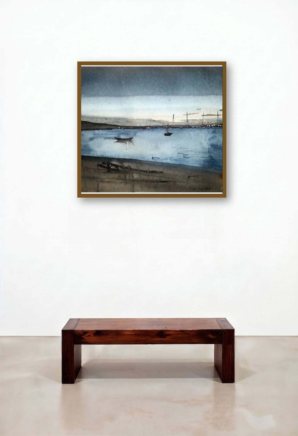 Dawn At Crowes Nest Canada (Twilight on the Coast) by artist Arunava Ray displayed in a Traditional Study