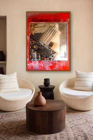 Decorative Assemblages Iv by artist Vivek Rao displayed in a Museum Style gallery