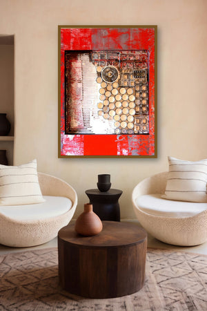 Decorative Assemblages V by artist Vivek Rao displayed in a Minimalist gallery