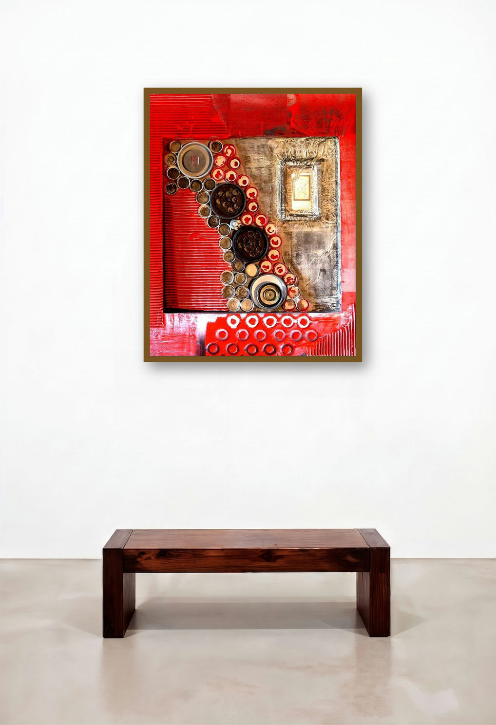 Decorative Assemblages Viii by artist Vivek Rao displayed in a Designer Hotel Suite