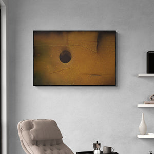 Preview of 'Deep (The Abyss)' Painting by Nirmal Yadav shown on a wall in a furnished room.