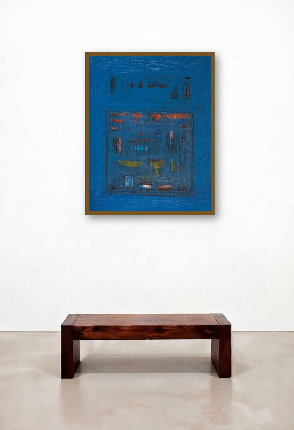 Deep Blue (Midnight Musings) by artist Arvind Hate displayed in a Art Deco Library