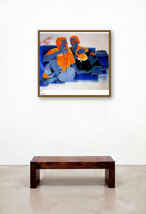 Deep Talk by artist Tailor Srinivas displayed in a Modern Hotel Lobby