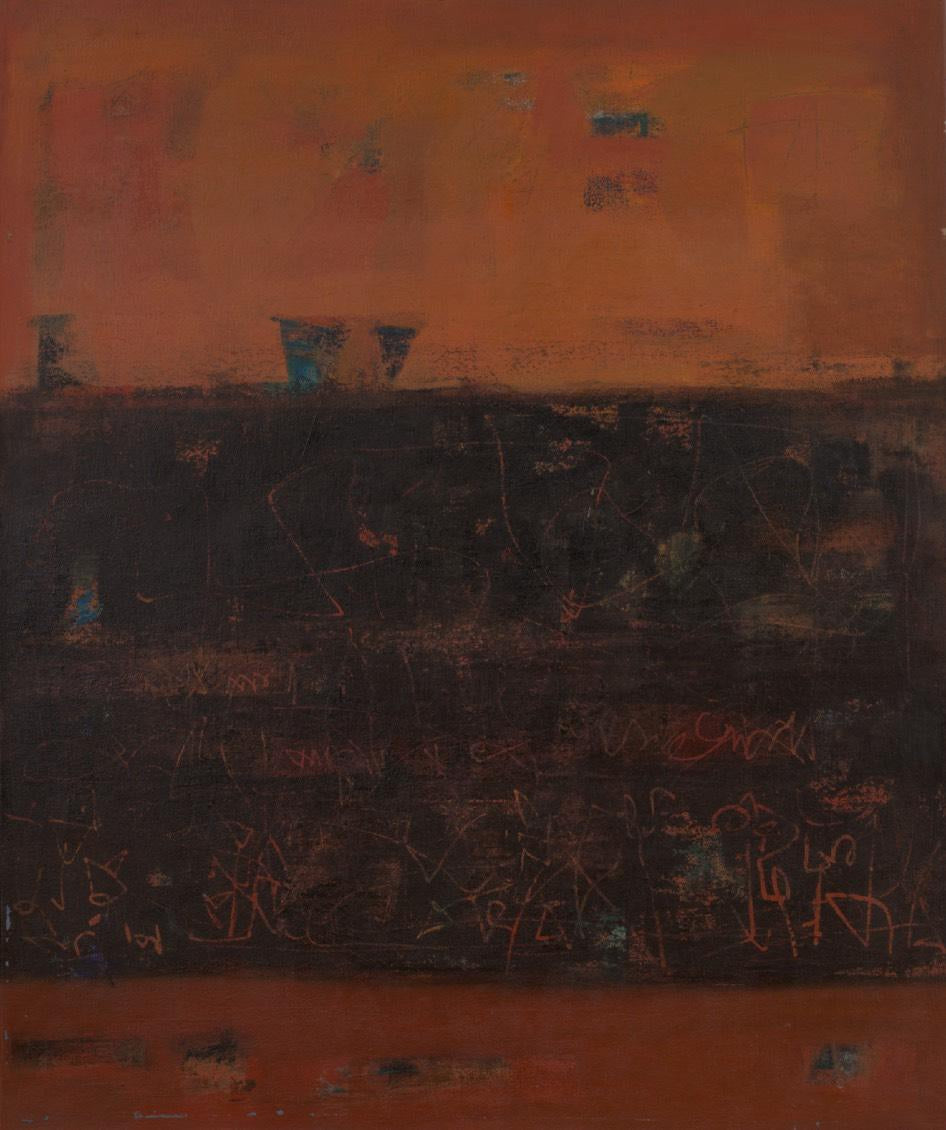 'Depth' abstract acrylic painting by artist Suchita Tarde, 36x30 inch, on canvas