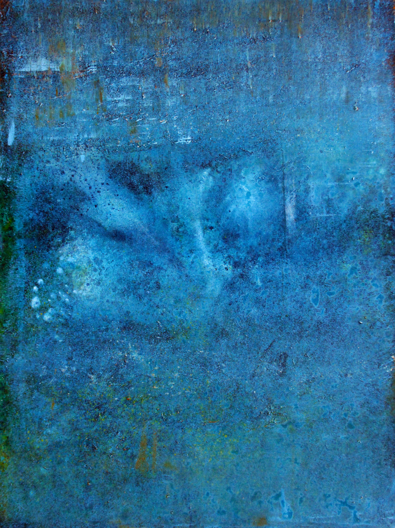 Depths Of Silence' abstract acrylic painting by artist Dilip Mali, 48x36 inch, on canvas