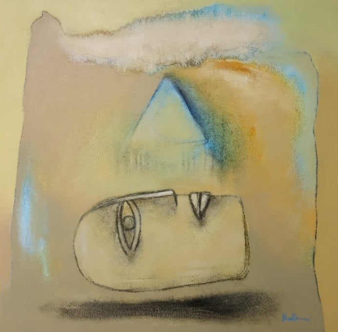 'Desire 1' contemporary acrylic painting by artist Pradip Kumar Sau, 20x20 inch, on canvas