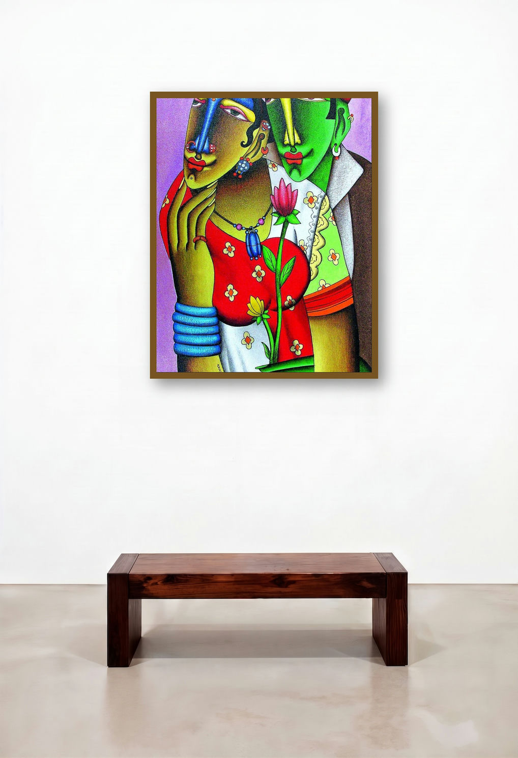 Desire 4 by artist Jyoti Hatarki displayed in a Art Deco Lounge