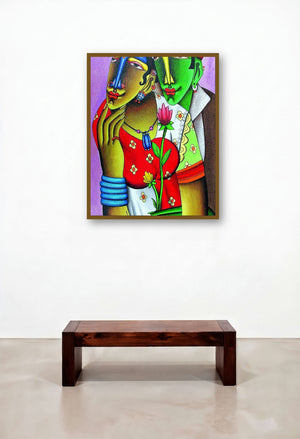 Desire 4 by artist Jyoti Hatarki displayed in a Art Deco Lounge