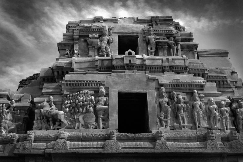 A Detailed Gopuram Over Krishna Temple