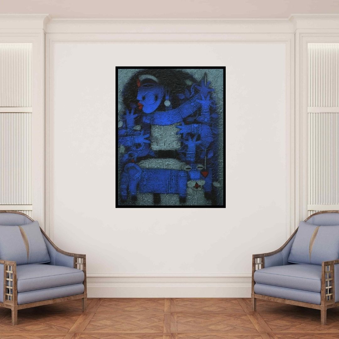 In-situ view of Basuki Dasgupta's 'Devi 5 (Untitled)' painting in a room