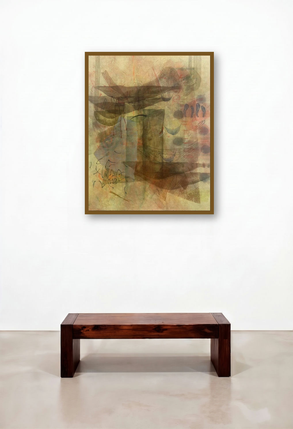 Deviation Of Nature 1 (Abstract Forms) by artist Narendar Mukherjee displayed in a Designer Reception Area