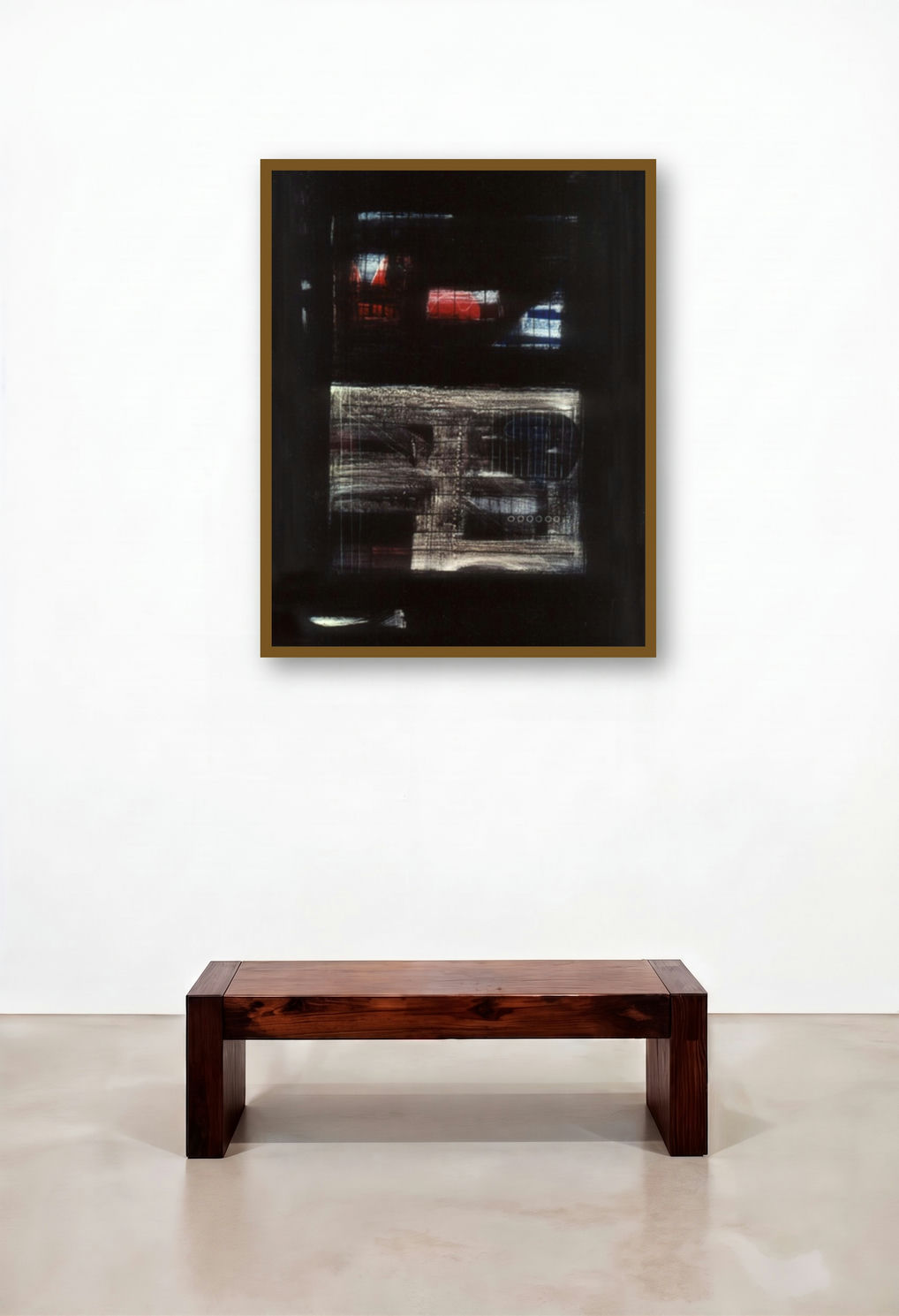 Devine Black (Midnight Musings) by artist Arvind Hate displayed in a Mid-Century Modern Study