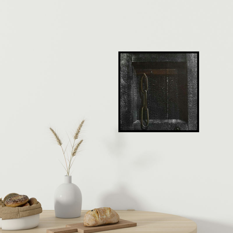 In-situ view of Gopal Pardeshi's 'Door 2 (Bound by Time**)' painting in a room