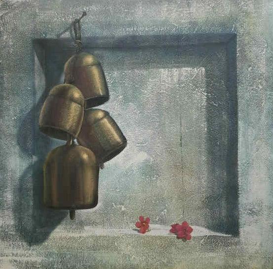 Still-life acrylic painting titled 'Devli 3', 30x30 inches, by artist Gopal Pardeshi on Canvas