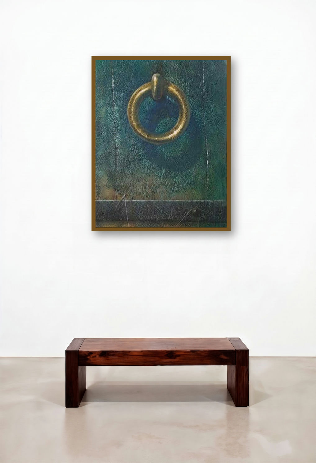 Blue Kadi (A Glimpse of Elegance) by artist Gopal Pardeshi displayed in a Eclectic Hotel Lobby