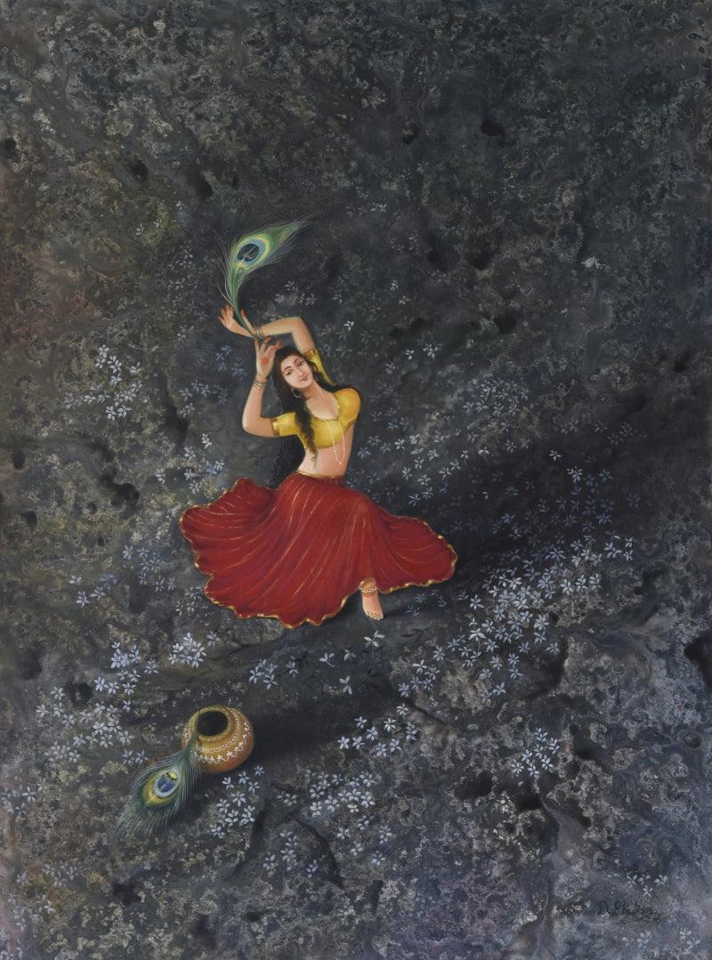 Religious oil painting titled 'Devotee 2', 36x48 inches, by artist Durshit Bhaskar on Canvas