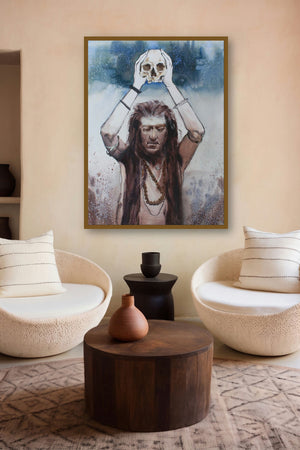 Devotee Of Death by artist Anupam Chauhan displayed in a Museum Style gallery