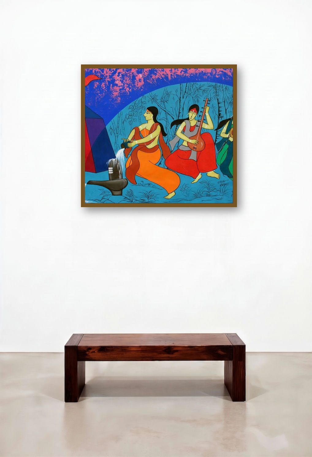Devotion (Hymn to Shiva) by artist Chetan Katigar displayed in a Contemporary Luxury Hallway