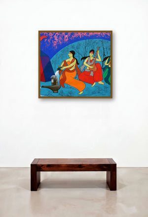 Devotion (Hymn to Shiva) by artist Chetan Katigar displayed in a Contemporary Luxury Hallway