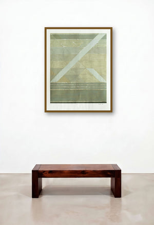 Diagonales by artist S H Raza displayed in a Rustic Penthouse