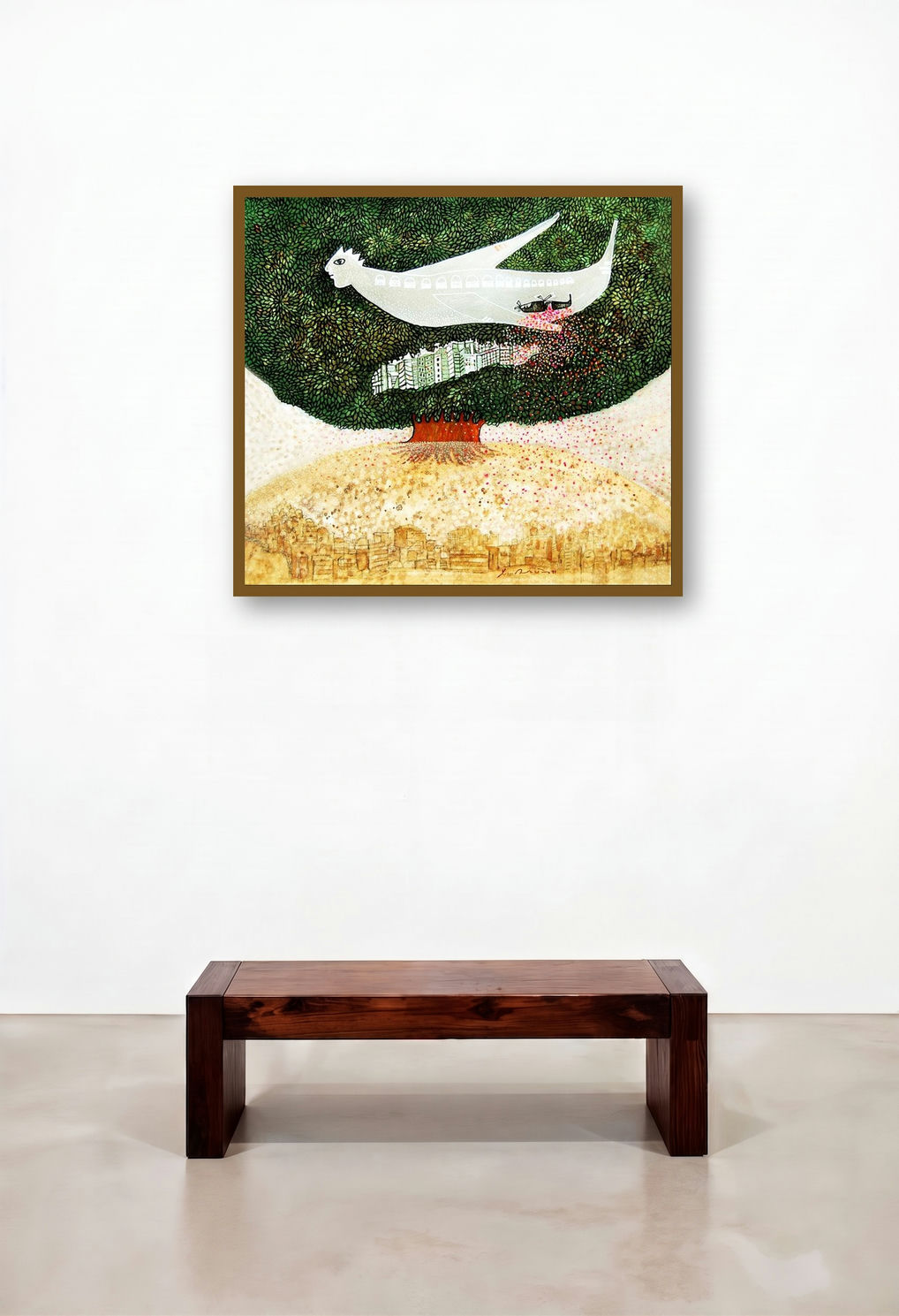 Dialogue With Nature 1 (Wings of Freedom) by artist Poonam Kishor displayed in a Eclectic Family Room