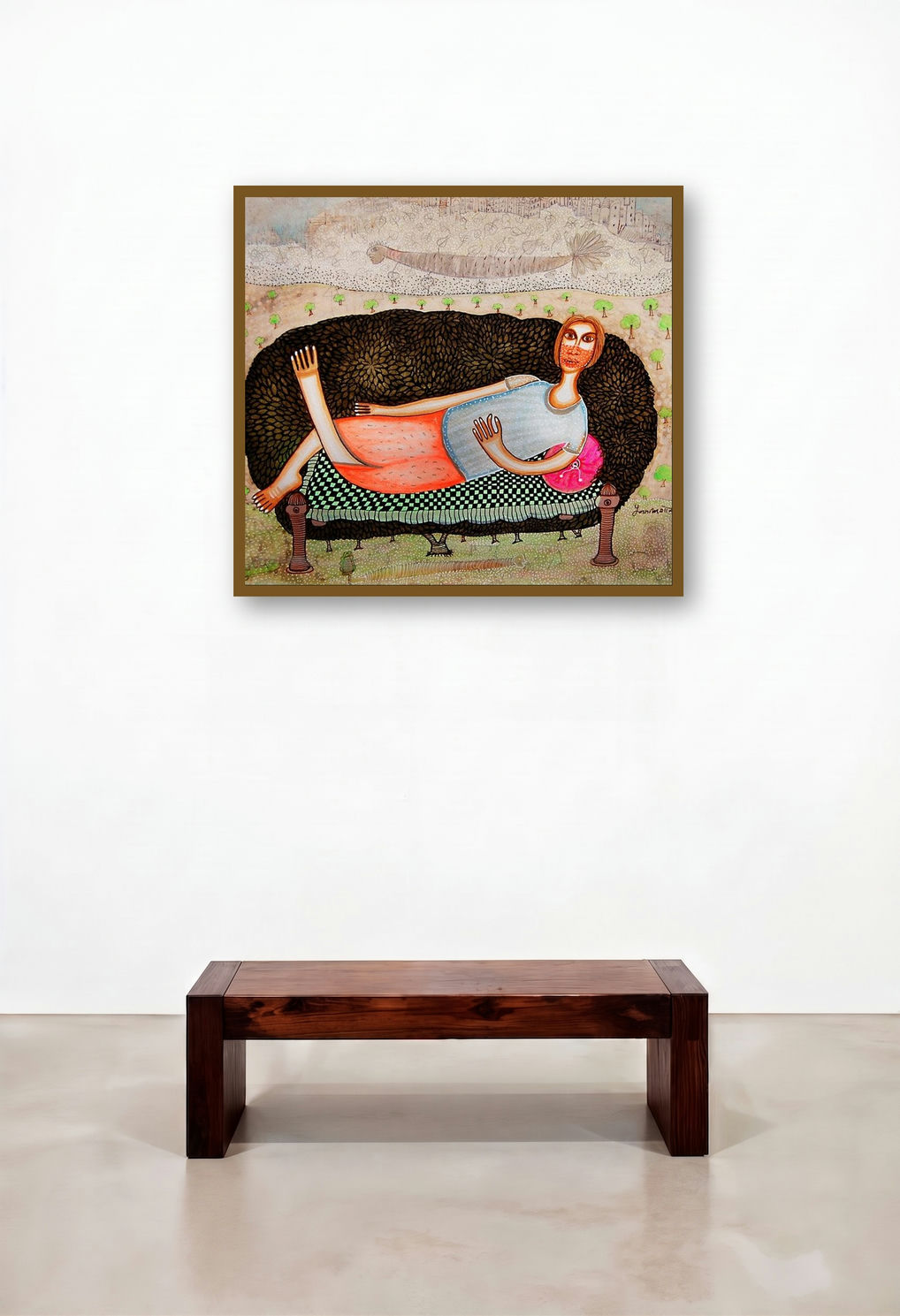 Dialogue With Nature 2 (A World Within) by artist Poonam Kishor displayed in a Contemporary Luxury Dining Room