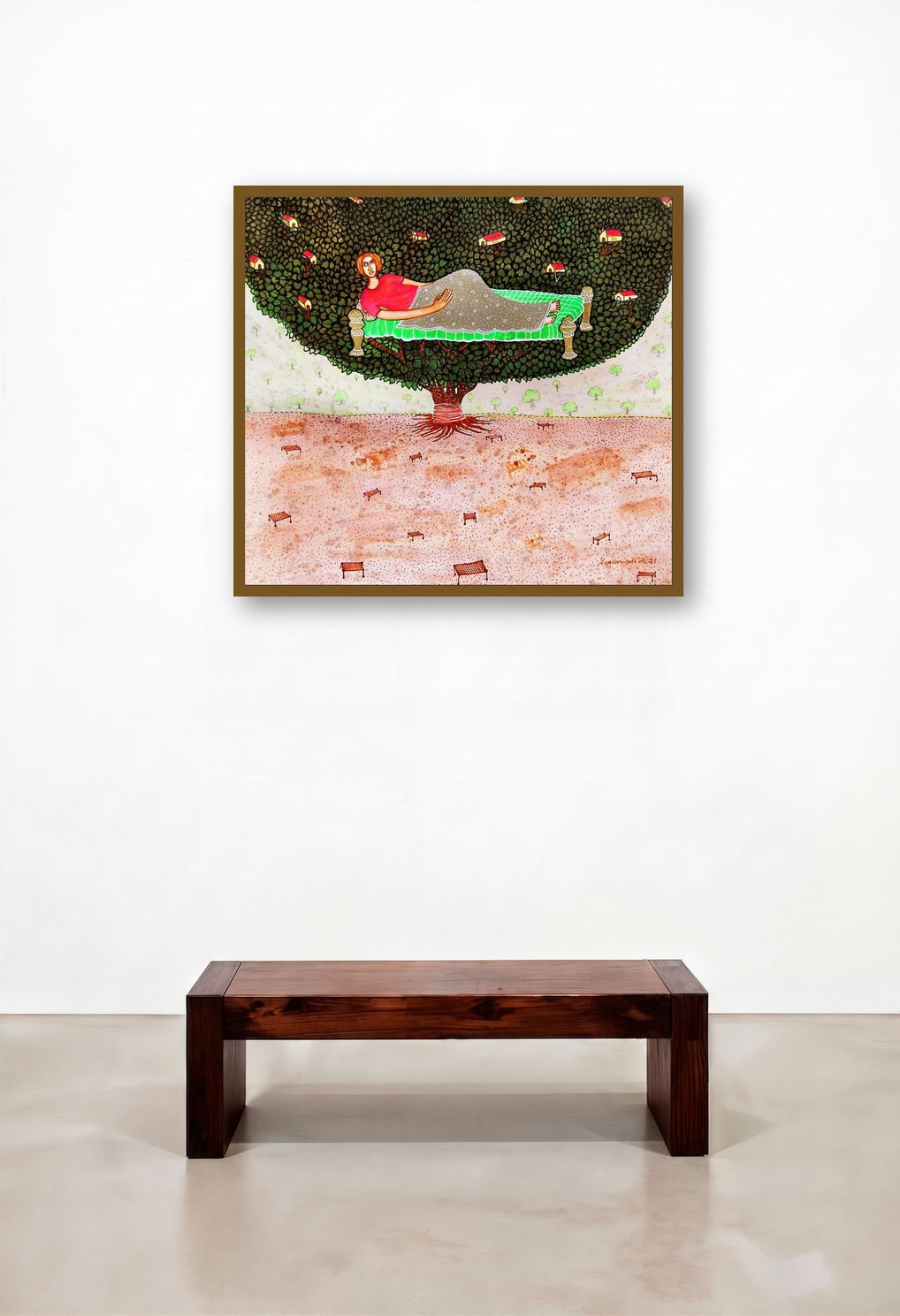 Dialogue With Nature 6 (A Dreamy Escape) by artist Poonam Kishor displayed in a Eclectic Family Room