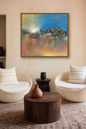 Distance View (Twilight Town) by artist M Singh displayed in a Curated gallery