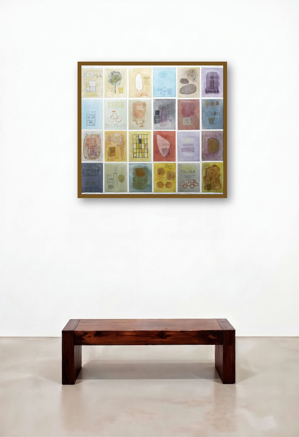 Distortion 10 (Visual Lexicon II) by artist Bhuneshwar Azaad displayed in a Coastal Bedroom