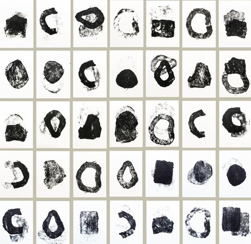 Abstract mixed media painting titled 'Distortion 6', 24x22 inches, by artist Bhuneshwar Azaad on Canvas