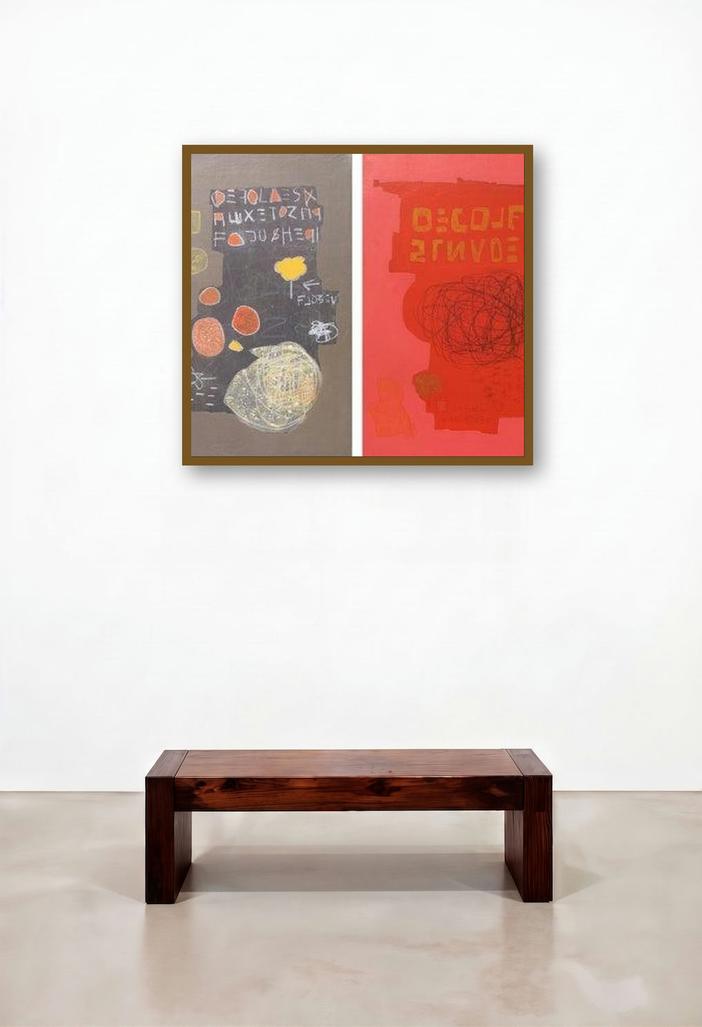 Distortion 7 (Fourfold) by artist Bhuneshwar Azaad displayed in a Elegant Home Office