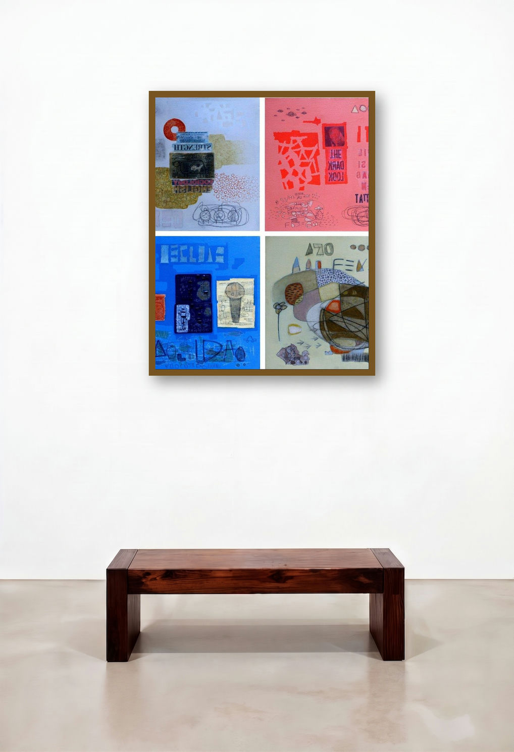 Distortion V (Fragments of Expression: A Quartet of Urban Echoes) by artist Bhuneshwar Azaad displayed in a Industrial Family Room