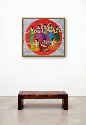 Ditty (Symphony of the Cosmos) by artist Chetan Katigar displayed in a Modern Dining Room