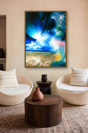 Divine Creation I by artist Drishti Vohra displayed in a Curated gallery