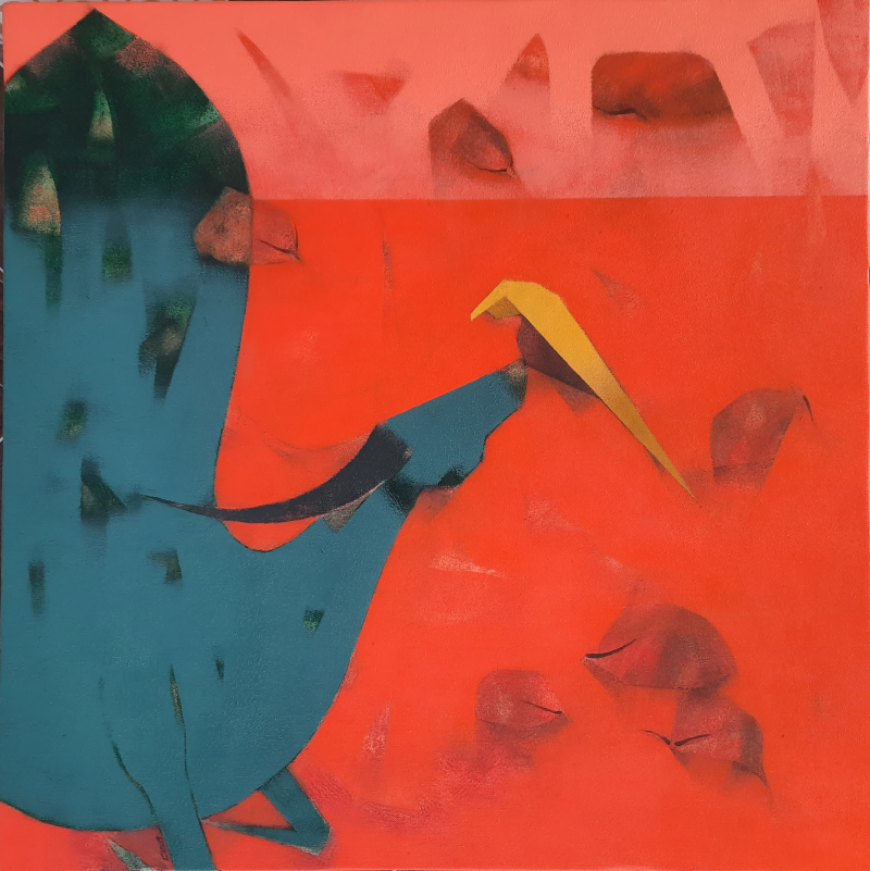 Divine Energy With Nature 1' contemporary acrylic painting by artist Vikrant Bothare, 24x24 inch, on canvas