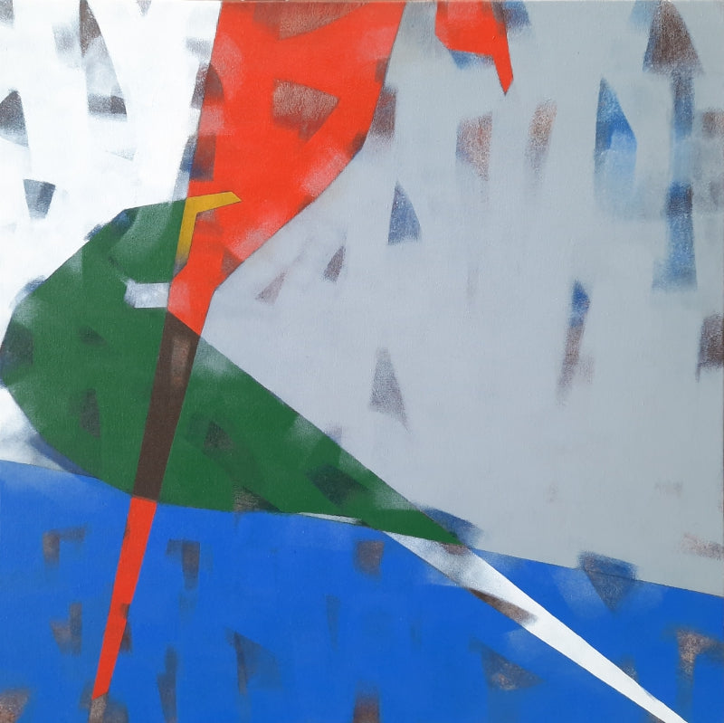 'Divine Energy With Nature 1' abstract acrylic painting by artist Vikrant Bothare, 24x24 inch, on canvas