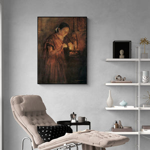 In-situ view of Sawlaram Haldankar's 'Divine Flame (Glow Of Hope)' painting in a room