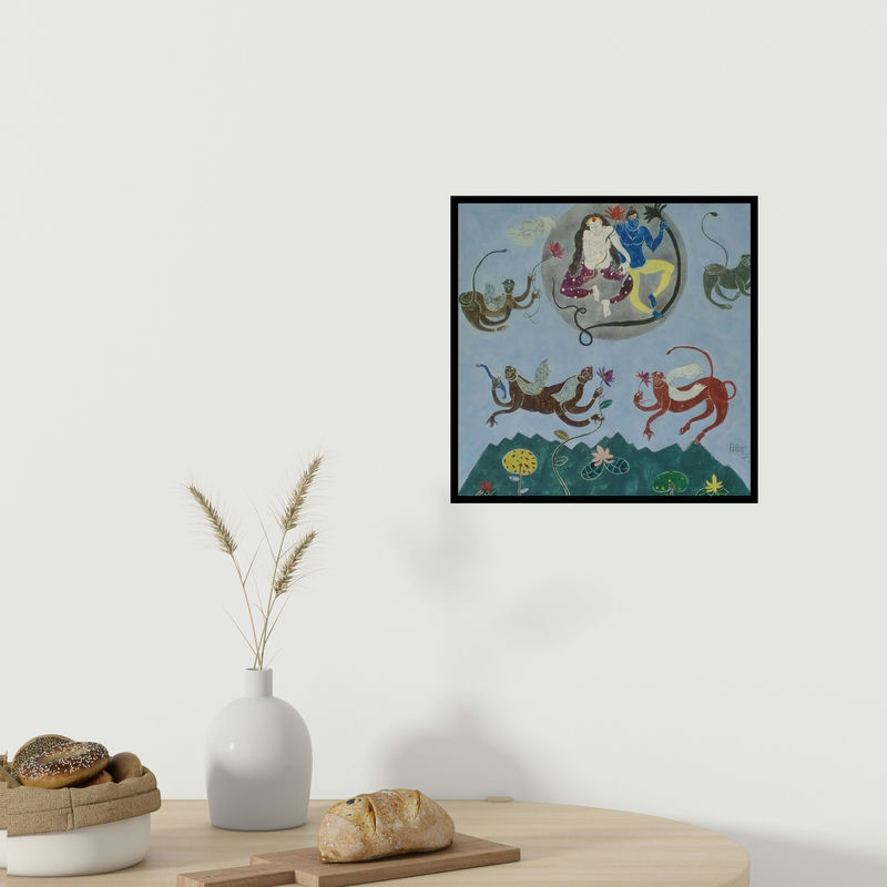 In-situ view of Veenita Chendvankar's 'Divine Image In My Dream (The Cosmic Dance)' painting in a room