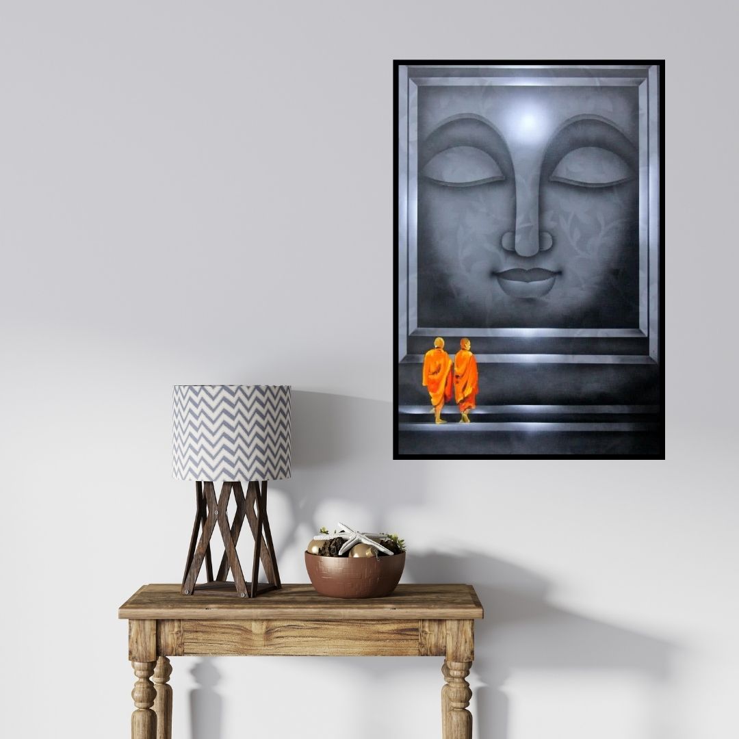 In-situ view of Pradeesh K's 'Divine Light 3' painting in a room